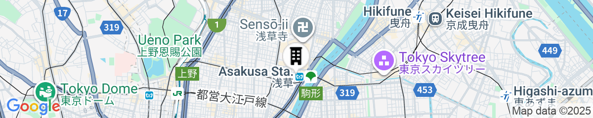 Map for Hotel Plus Hostel TOKYO ASAKUSA 1
