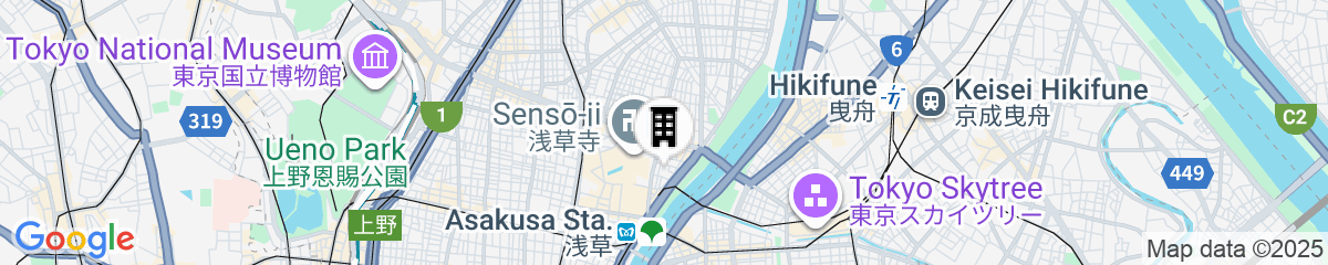 Map for Hotel Plus Hostel TOKYO ASAKUSA 2
