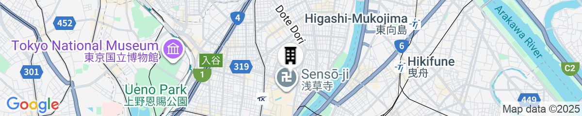 Map for Cyashitsu Ryokan Asakusa