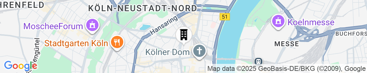 Map for Lindner Hotel Cologne Am Dom, part of JdV by Hyatt