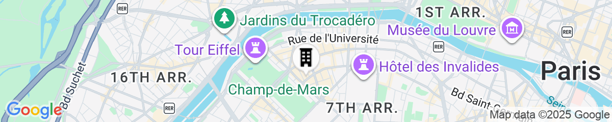 Map for Hôtel de La Paix Tour Eiffel