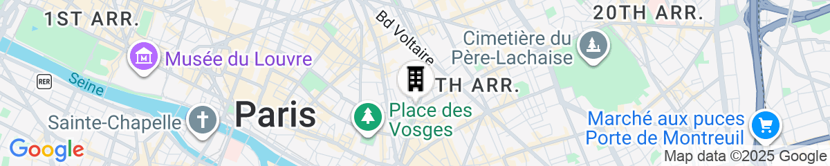 Map for Citadines Bastille Marais Paris
