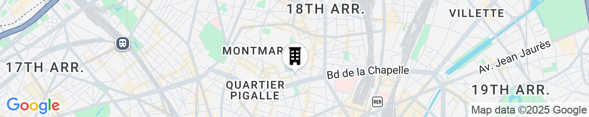 Map for Le Village Montmartre by Hiphophostels