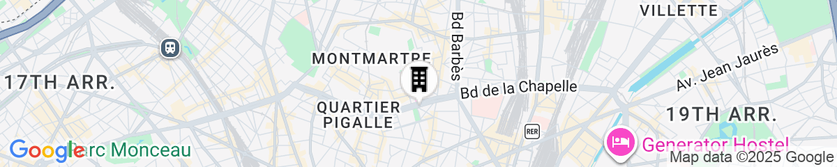 Map for Le Régent Montmartre by Hiphophostels