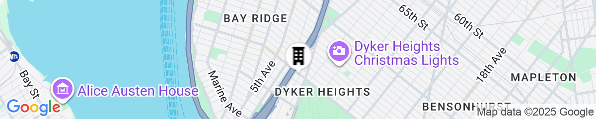 Map for avid hotel Brooklyn Dyker Heights by IHG