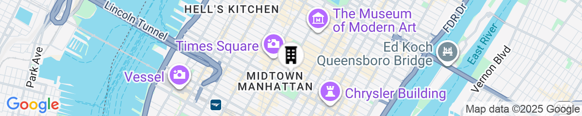 Map for The Algonquin Hotel Times Square, Autograph Collection
