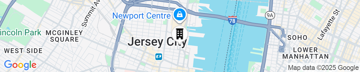Map for Bluebird Suites in Jersey City