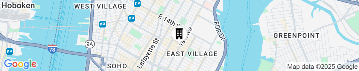 Map for East Village Hotel