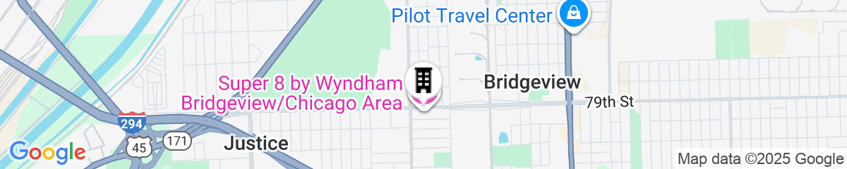Map for Super 8 by Wyndham Bridgeview/Chicago Area