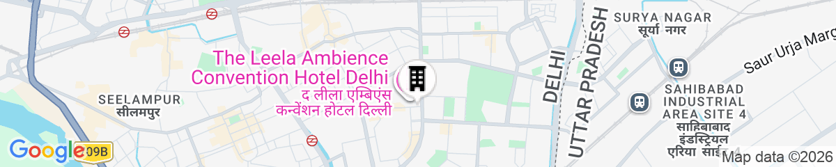 Map for The Leela Ambience Convention Hotel Delhi 