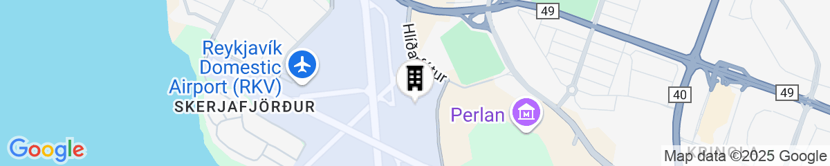 Map for Reykjavik Natura - Berjaya Iceland Hotels