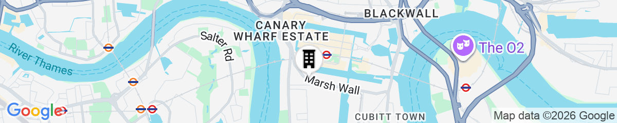 Map for Dorsett Canary Wharf London