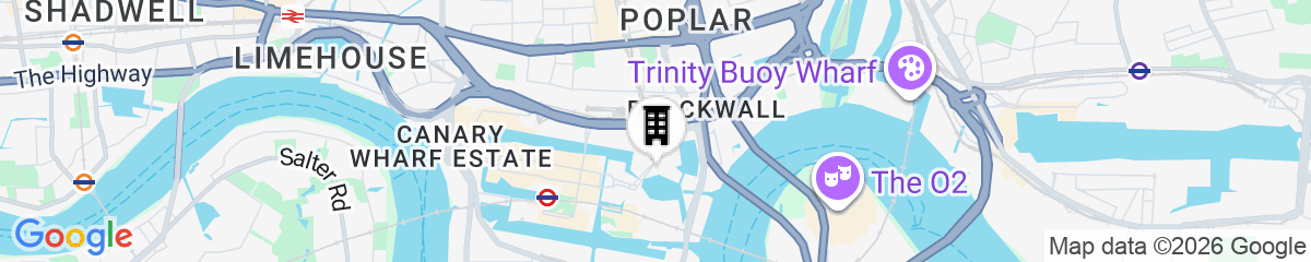 Map for Fraser Place Canary Wharf