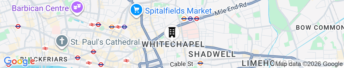 Map for Wilde Aparthotels London Aldgate Tower Bridge