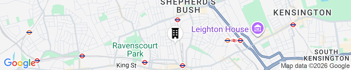 Map for Room2 London Hammersmith Townhouse