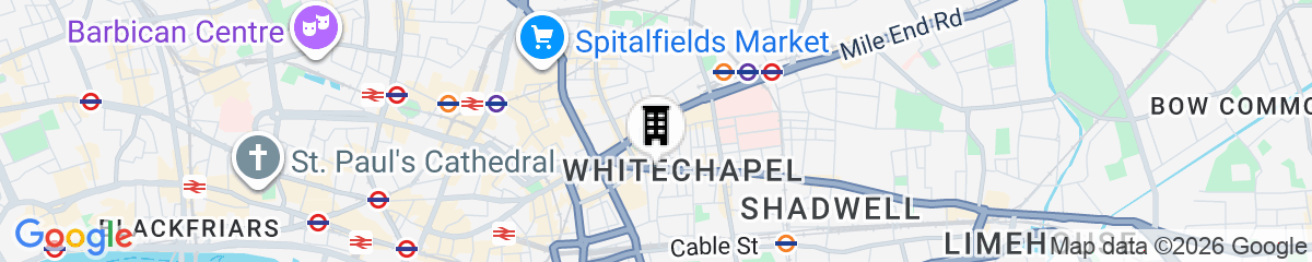 Map for Marlin Aldgate Tower Bridge