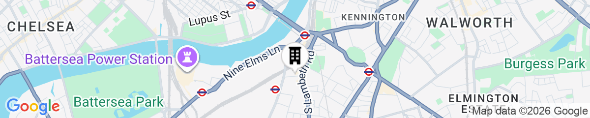 Map for The Griffin Belle Hotel Vauxhall