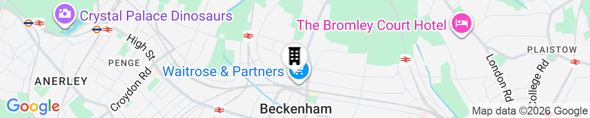 Map for Beckenham Park Hotel