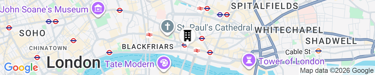 Map for Marlin Apartments London City - Queen Street