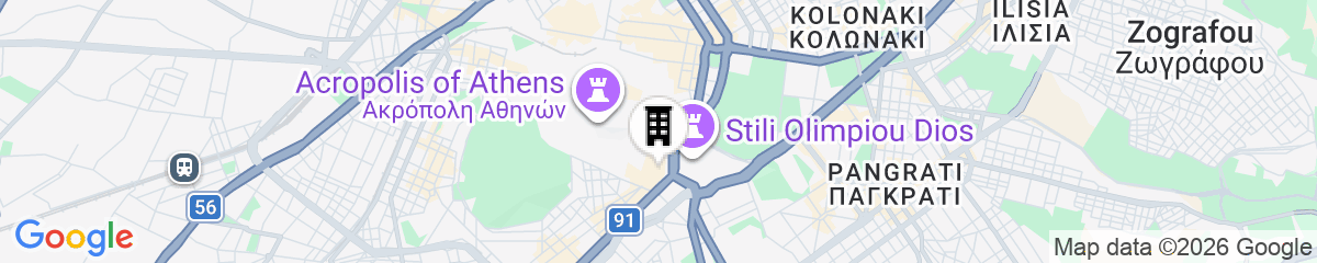 Map for Athens Backpackers