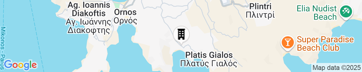 Map for Mykonos Blu, A Grecotel Resort to Live