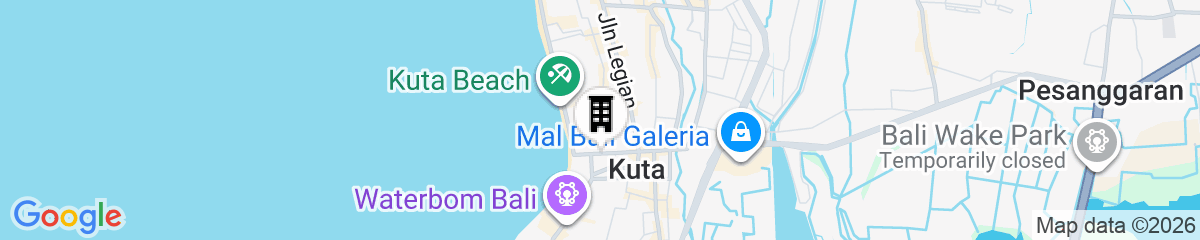 Map for Yulia Beach Inn Kuta