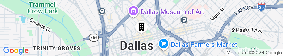Map for Mint House Dallas Downtown by Kasa