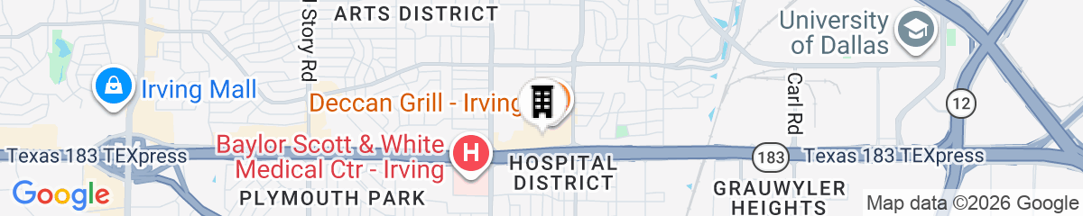 Map for Hampton Inn & Suites Irving Hwy 183