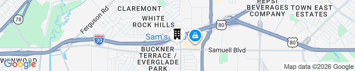 Map for Fairfield Inn and Suites Dallas East