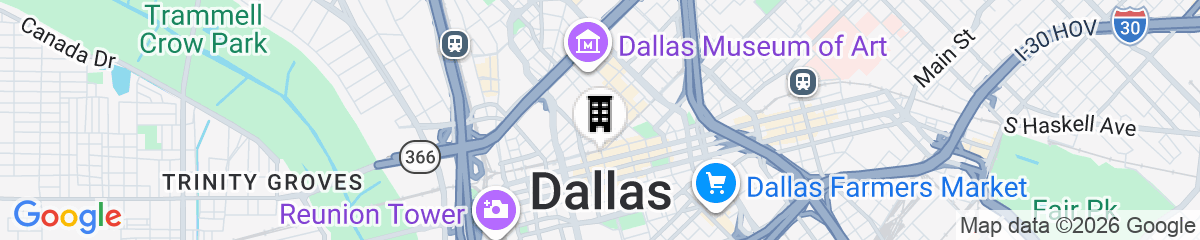 Map for Thompson Dallas, by Hyatt