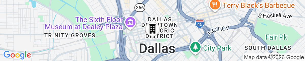 Map for Aloft by Marriott Dallas Downtown