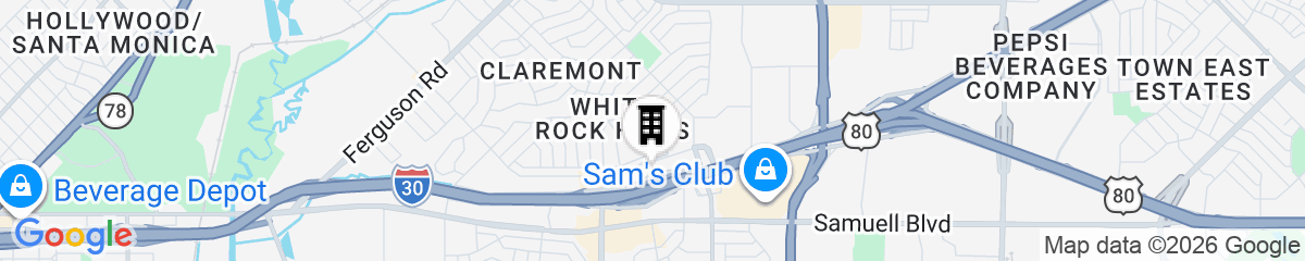 Map for Hampton Inn & Suites Dallas East