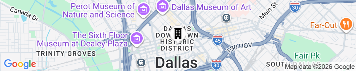 Map for Hampton Inn & Suites Dallas Downtown