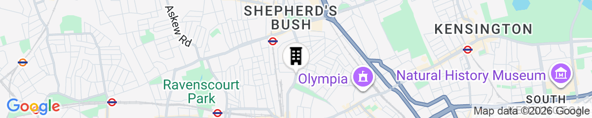 Map for Premier Inn London Hammersmith - Shepherds Bush Road