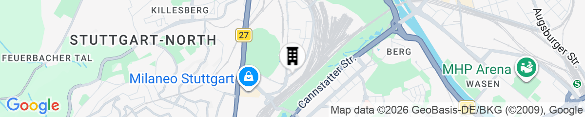 Map for a&o Stuttgart City - Hostel