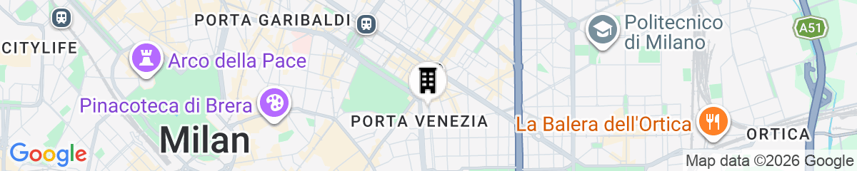 Map for Brera Apartments in Porta Venezia