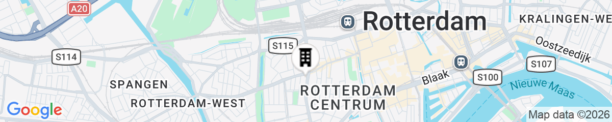 Map for Boutique Hotel Milano Rotterdam-Center