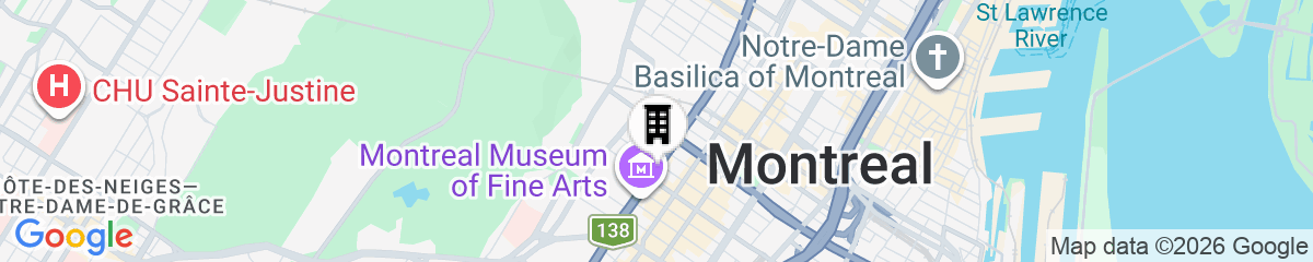 Map for The Ritz-Carlton, Montréal