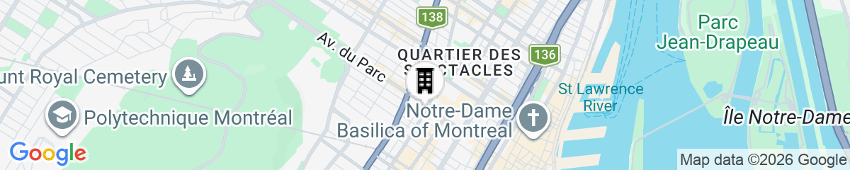 Map for The Honeyrose Hotel, Montreal, A Tribute Portfolio Hotel