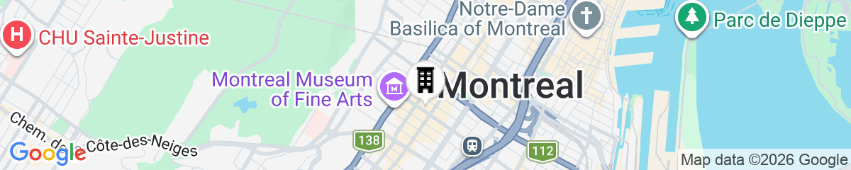 Map for Vogue Hotel Montreal Downtown, Curio Collection by Hilton