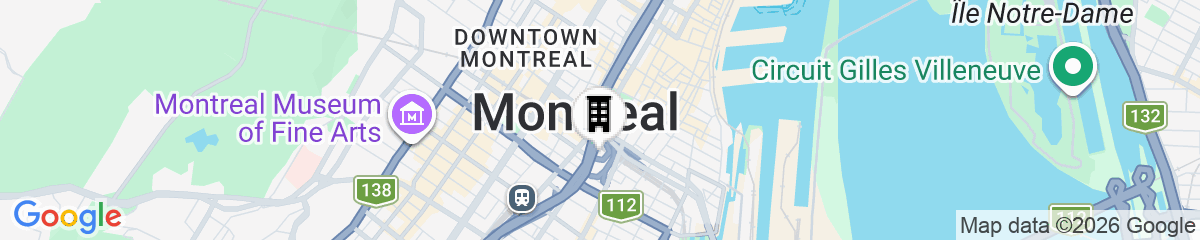 Map for New Hotel Moxy Montreal Downtown