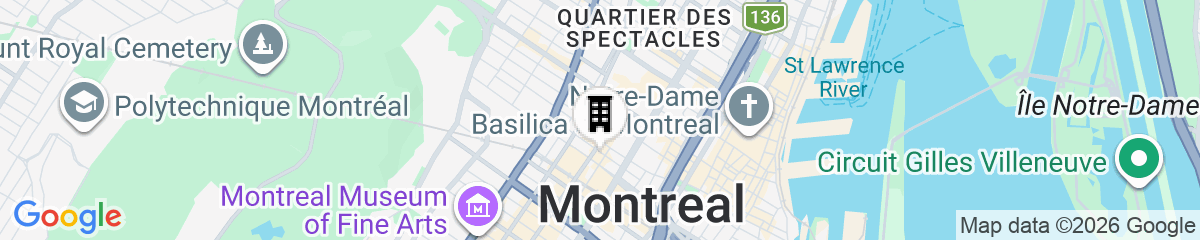Map for Hotel Birks Montreal