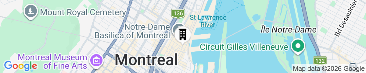 Map for Hotel Epik Montreal