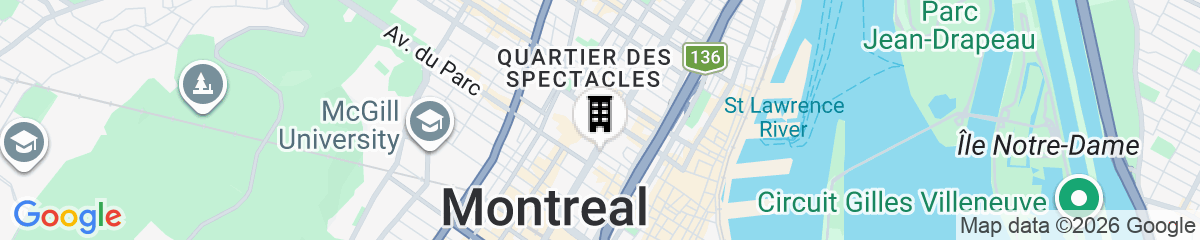 Map for Hôtel AC Montréal Centre-ville
