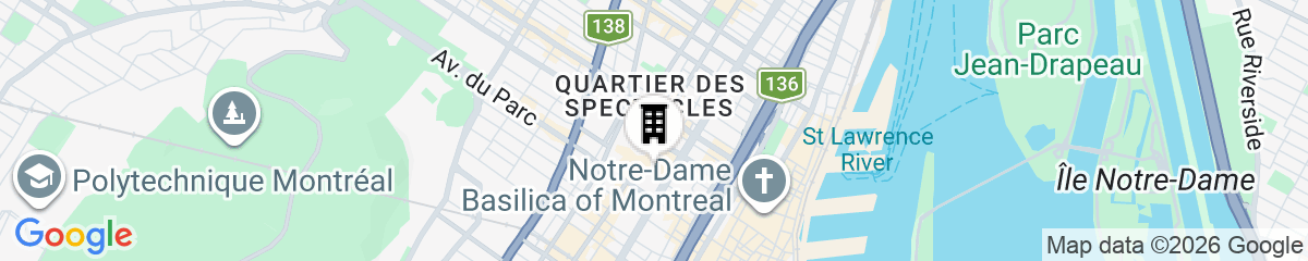 Map for DoubleTree by Hilton Montreal