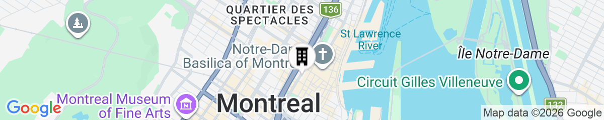 Map for Le Westin Montréal