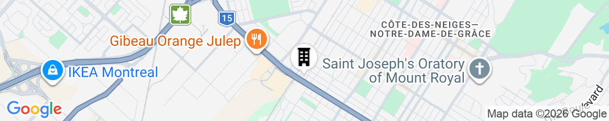 Map for Hilton Garden Inn Montreal Midtown