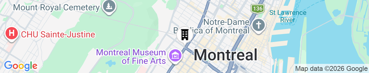 Map for Best Western Ville-Marie Montreal Hotel & Suites