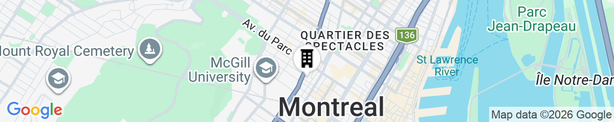 Map for Delta Hotels by Marriott Montreal