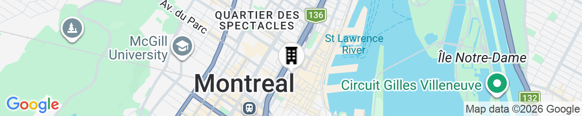 Map for Embassy Suites Montréal by Hilton